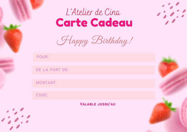 Carte cadeau  "Joyeux Anniversaire"