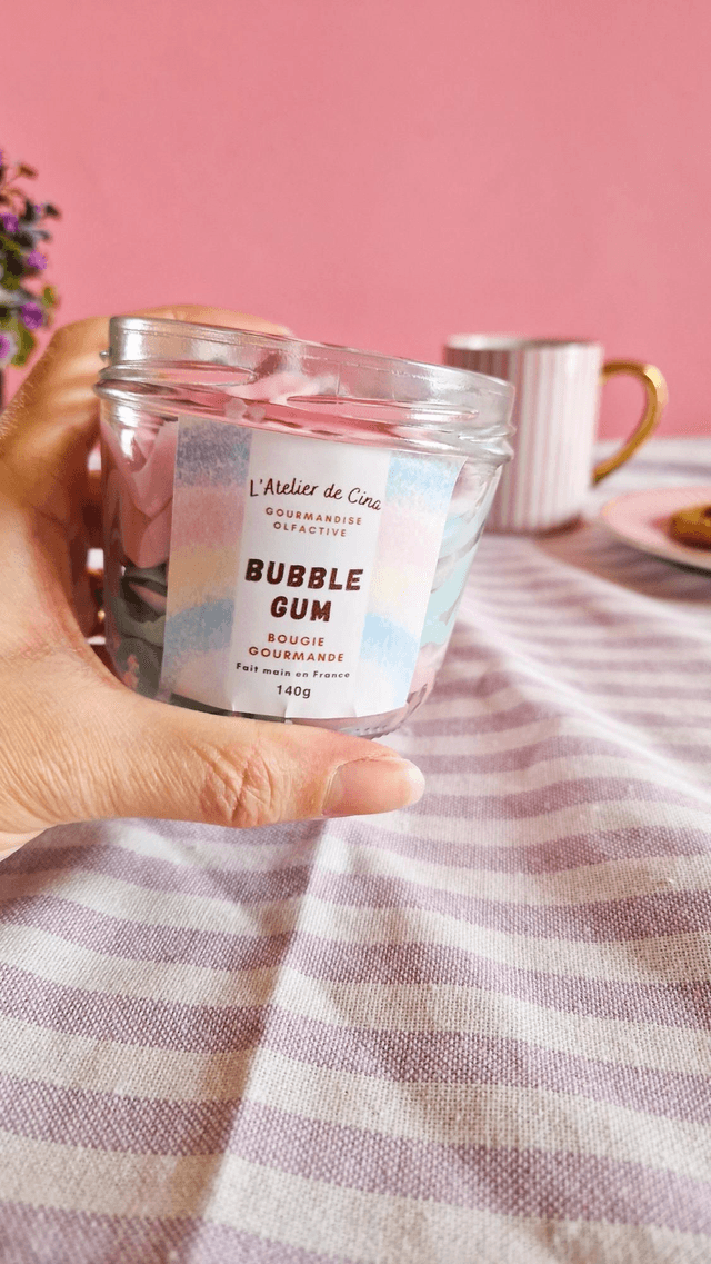 Bubble gum - Bougie chantilly gourmande parfumée