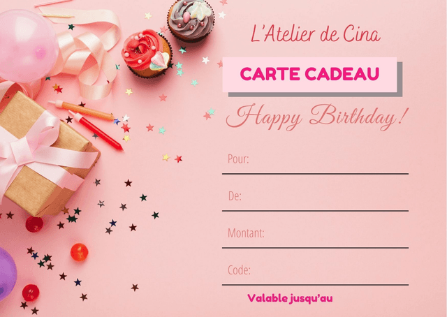 Carte cadeau  &quot;Joyeux Anniversaire&quot;